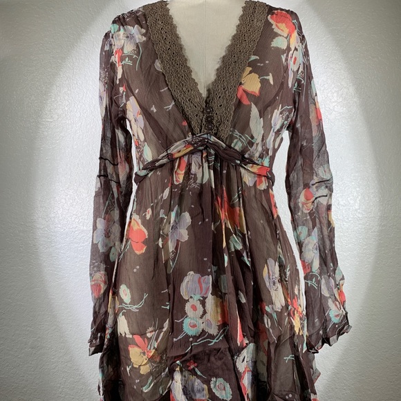 Johnny Was Tops - Johnny Was Silk Port V neck top size S NWT roomy